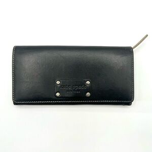 KATE SPADE BLACK WALLET GOLD INTERIOR FOR  WOMAN